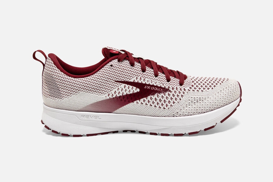 Brooks Revel 4 Road Löparskor Dam - Vita/Burgundy - 9580-XLNKB